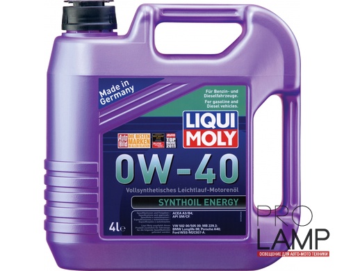 LIQUI MOLY Synthoil Energy 0W-40 — Синтетическое моторное масло 4 л.