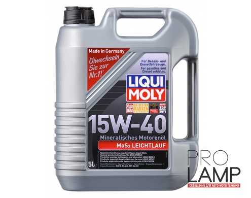 LIQUI MOLY MoS2 Leichtlauf 15W-40 — Минеральное моторное масло 5 л.