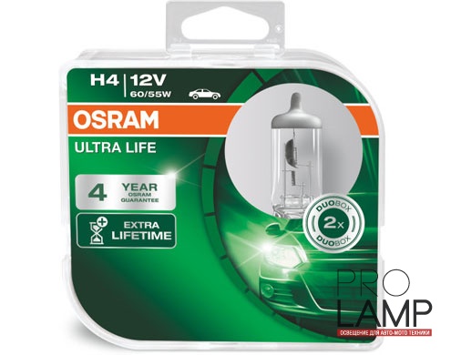 Галогеновые лампы Osram Ultra Life H4 - 64193ULT-HCB
