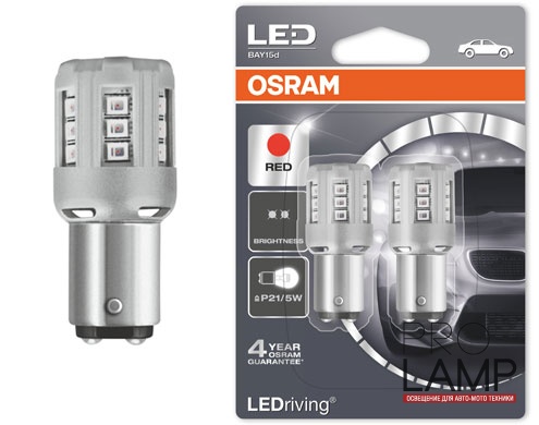 Светодиодные лампы Osram Standart Red P21/5W - 1457R-02B