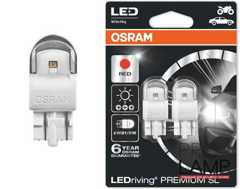 Светодиодные лампы Osram Premium Red W21/5W - 7915R-02B (2шт.) — Osram LEDriving Premium SL 7915R 02B 1